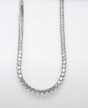 PARIS RIVIERA 42CM/0.4CM STONE WHITE GOLD 925 SILVER NECKLACE BY ANITA BRAND