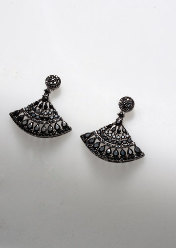 LUX BELLE BLACK 925 SILVER EARRINGS BY ANITA BRAND