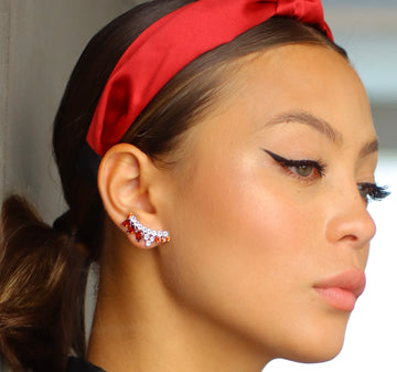 FREYA 925 SILVER RUBY EARRING by Anita Brand
