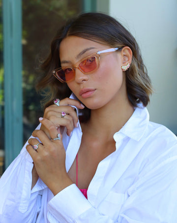 FREYA 925 ROSE GOLD PINK EARRING by Anita Brand