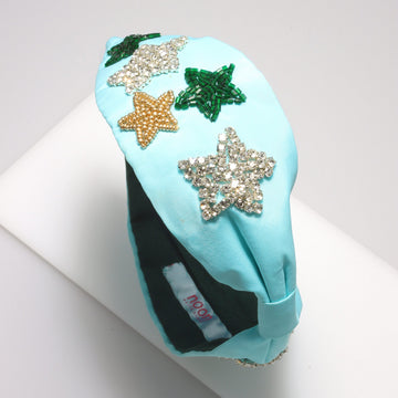 NOON HANDMADE HEADBAND (turquoise stars)