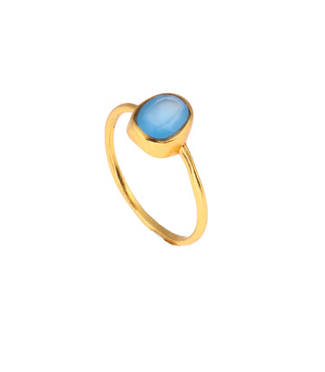 925 SILVER INDIA HANDCRAFTED BLUE CHALCEDONY RING